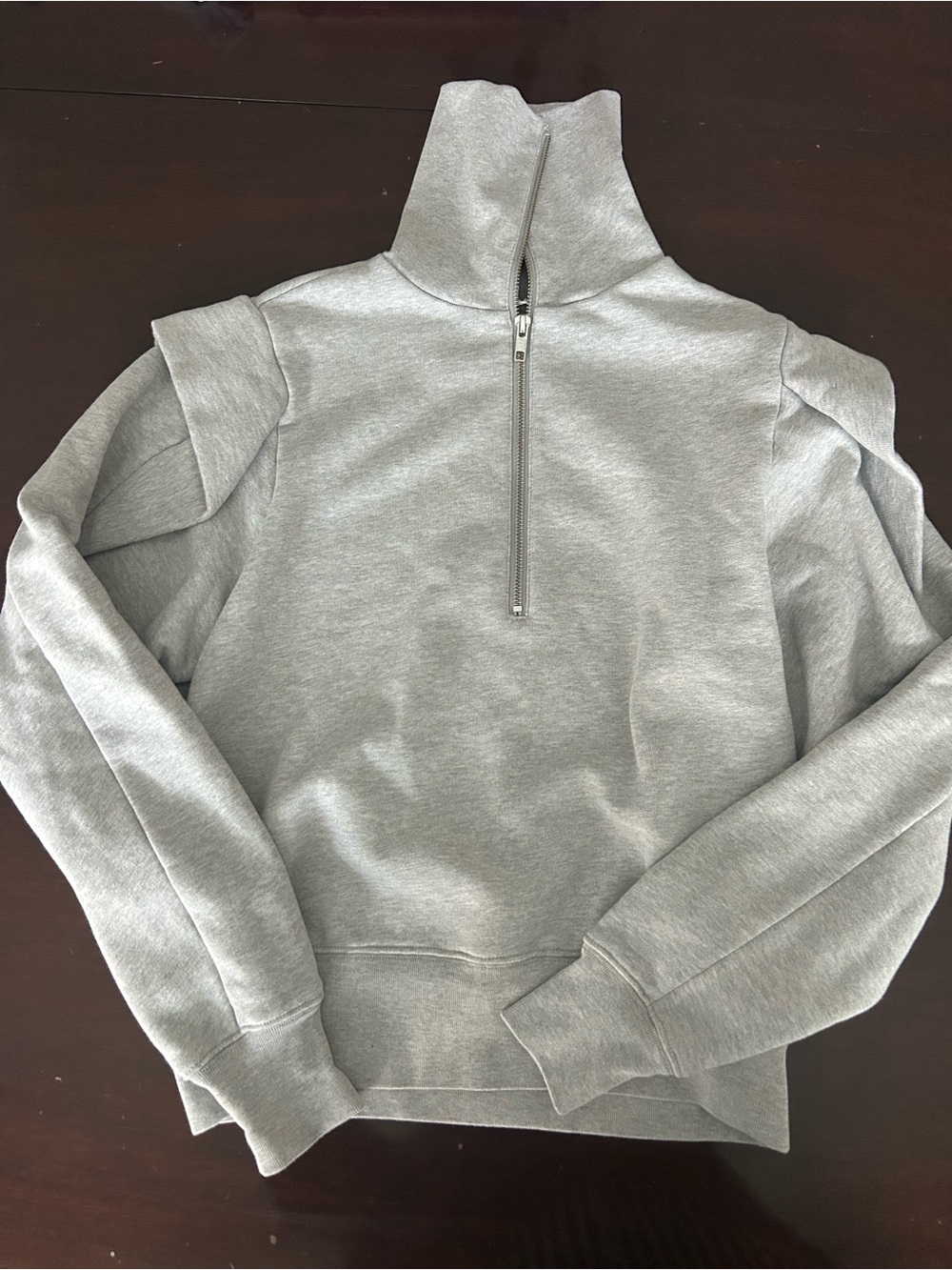 Frame Women’s Light Gray 1/2 Zip-Up Funnel Neck Sweatshirt